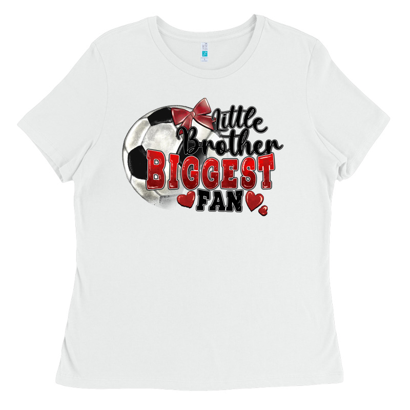 Little Brother Biggest Fan Soccer Ladies Tee by FaDigitalArtStudio | Teevron