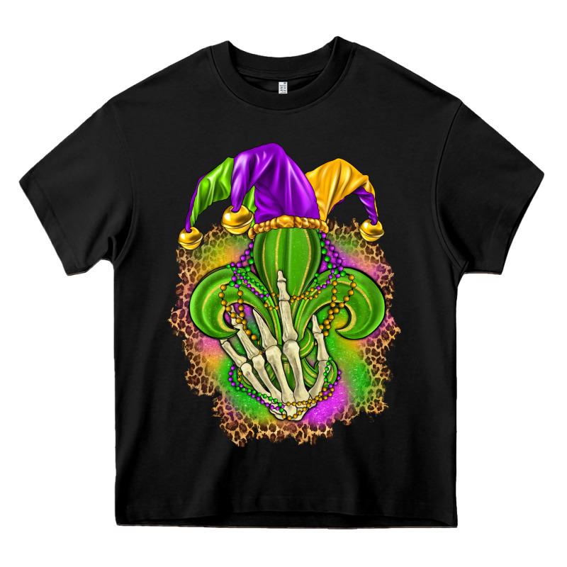 Mardi Gras With Skeleton Hand Heavy Core Tee by HowdyJamesFarm | Teevron