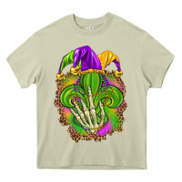 Mossy Mardi Gras with skeleton hand Heavy Core Tee - HowdyJamesFarm