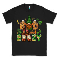 Black St. Patrick's Bad and boozy with gnome Classic Tee - HowdyJamesFarm