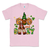 Bubblegum Pink St. Patrick's Bad and boozy with gnome Classic Tee - HowdyJamesFarm