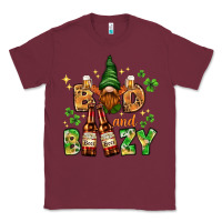 Burgundy St. Patrick's Bad and boozy with gnome Classic Tee - HowdyJamesFarm
