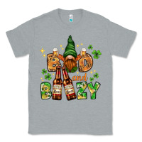 Heather Grey St. Patrick's Bad and boozy with gnome Classic Tee - HowdyJamesFarm
