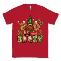 Red St. Patrick's Bad and boozy with gnome Classic Tee - HowdyJamesFarm