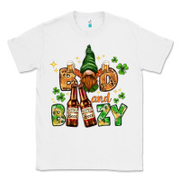White St. Patrick's Bad and boozy with gnome Classic Tee - HowdyJamesFarm