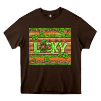 Chocolate Brown st Patricks lucky gnome Heavy Core Tee - Jasminsmagicworld