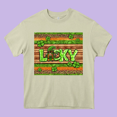 St Patricks Lucky Gnome Heavy Core Tee Designed By Jasminsmagicworld