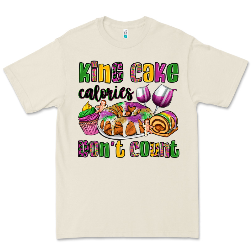 King Cake Calories Don't Count Mardi Gras Premium Tee by OliviaCreatesArt | Teevron