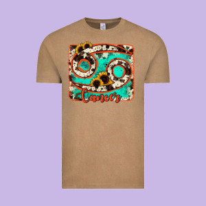 Cancer Turquoise Cowhide Vintage Tee Designed By Ranaportraitstore