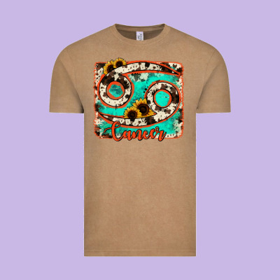 Cancer Turquoise Cowhide Vintage Tee Designed By Ranaportraitstore