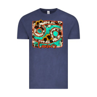 Vintage Denim cancer turquoise cowhide Vintage Tee - RanaPortraitStore