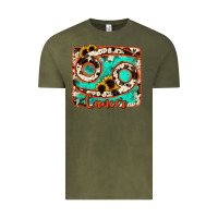 Vintage Olive cancer turquoise cowhide Vintage Tee - RanaPortraitStore