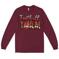Burgundy football team Long Sleeve Tee - CowhideDigitalArt