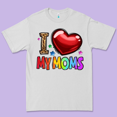 I Love My Moms Premium Tee Designed By Oliviacreatesart
