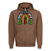 Chestnut our lady of guadalupe rainbow Zipper Hoodie - JahusDesignShop
