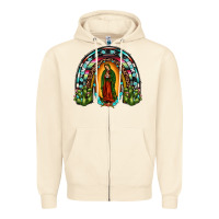 Sandshell our lady of guadalupe rainbow Zipper Hoodie - JahusDesignShop