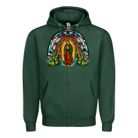 Sports Green our lady of guadalupe rainbow Zipper Hoodie - JahusDesignShop