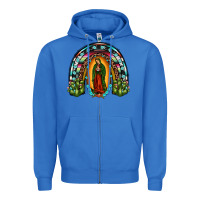 True Royal our lady of guadalupe rainbow Zipper Hoodie - JahusDesignShop