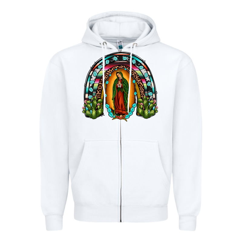 Our Lady Of Guadalupe Rainbow Zipper Hoodie by JahusDesignShop | Teevron