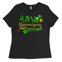 Black Let the shenanigans begin St. Patricks Day Ladies Tee - FaDigitalArtStudio