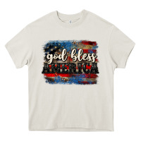 Cream God bless America  4th of July Heavy Core Tee - CowGirlArtShop