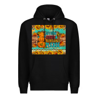 Black Autumn leaves and pumpkin please Premium Hoodie - Artiststas