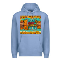 Colony Blue Autumn leaves and pumpkin please Premium Hoodie - Artiststas