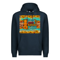 Navy Autumn leaves and pumpkin please Premium Hoodie - Artiststas