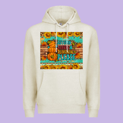 Autumn Leaves And Pumpkin Please Premium Hoodie Designed By Artiststas