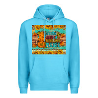 Ocean Blue Autumn leaves and pumpkin please Premium Hoodie - Artiststas