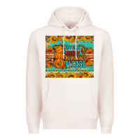Pale Pink Autumn leaves and pumpkin please Premium Hoodie - Artiststas