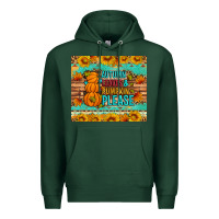 Sports Green Autumn leaves and pumpkin please Premium Hoodie - Artiststas