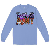 Colony Blue Football Aunt Long Sleeve Tee - CowhideDigitalArt