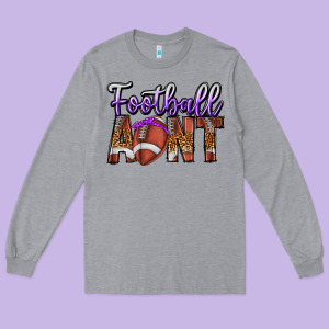 Football Aunt Long Sleeve Tee Designed By Cowhidedigitalart