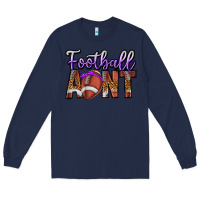 Navy Football Aunt Long Sleeve Tee - CowhideDigitalArt