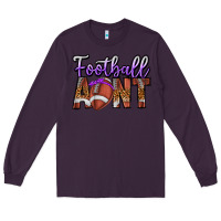 Plum Football Aunt Long Sleeve Tee - CowhideDigitalArt