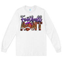 White Football Aunt Long Sleeve Tee - CowhideDigitalArt