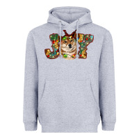 Heather Grey shiba inu christmas joy Heavyweight Hoodie - RanaPortraitStore