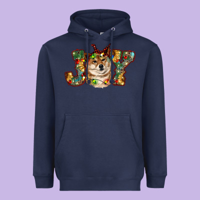 Shiba Inu Christmas Joy Heavyweight Hoodie Designed By Ranaportraitstore