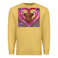 Antique Gold highland cow valentine's day Premium Sweatshirt - RanaPortraitStore