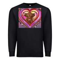 Black highland cow valentine's day Premium Sweatshirt - RanaPortraitStore