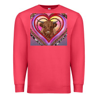 Cardinal highland cow valentine's day Premium Sweatshirt - RanaPortraitStore