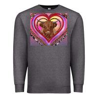 Charcoal Heather highland cow valentine's day Premium Sweatshirt - RanaPortraitStore