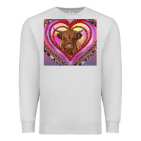 Dove Grey highland cow valentine's day Premium Sweatshirt - RanaPortraitStore