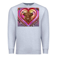 Heather Grey highland cow valentine's day Premium Sweatshirt - RanaPortraitStore