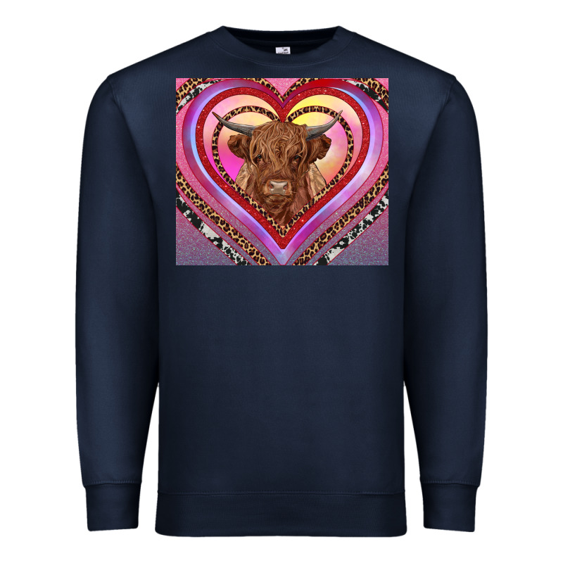 Highland Cow Valentine's Day Premium Sweatshirt by RanaPortraitStore | Teevron