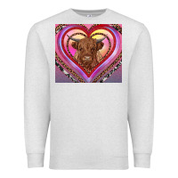 Oatmeal Heather highland cow valentine's day Premium Sweatshirt - RanaPortraitStore