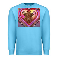 Ocean Blue highland cow valentine's day Premium Sweatshirt - RanaPortraitStore