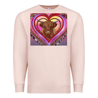 Pale Pink highland cow valentine's day Premium Sweatshirt - RanaPortraitStore