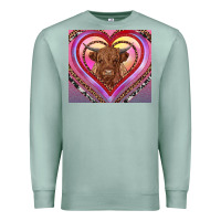 Seafoam highland cow valentine's day Premium Sweatshirt - RanaPortraitStore